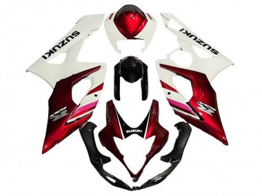 Suzuki GSXR 1000 Motorrad Verkleidung 2005-2006 - Weiss Bonbon Rot Schwarz