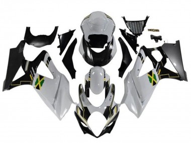Suzuki GSXR 1000 Motorrad Verkleidung 2005-2006 - Weiss Schwarz Gelb Jamaica