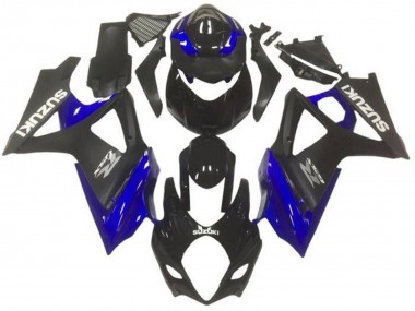 Suzuki GSXR 1000 Motorrad Verkleidung 2007-2008 - Glanzendes Schwarz Matt Schwarz Blau Grau