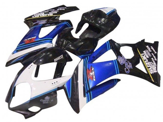 Suzuki GSXR 1000 Motorrad Verkleidung 2007-2008 - Weiss Blau Schwarz Corona