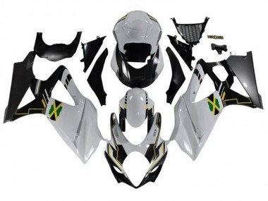 Suzuki GSXR 1000 Motorrad Verkleidung 2007-2008 - Weiss Schwarz Jamaica
