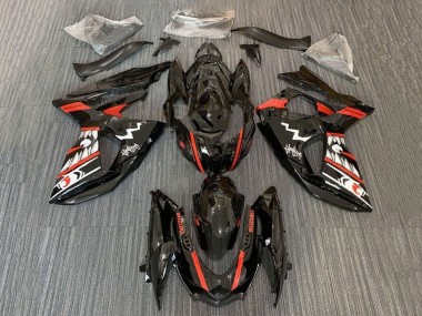 Suzuki GSXR 1000 Motorrad Verkleidung 2009-2016 - Schwarz Rot Weiss Hai