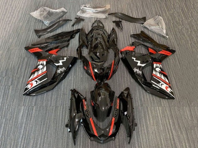 Suzuki GSXR 1000 Motorrad Verkleidung 2009-2016 - Schwarz Rot Weiss Hai