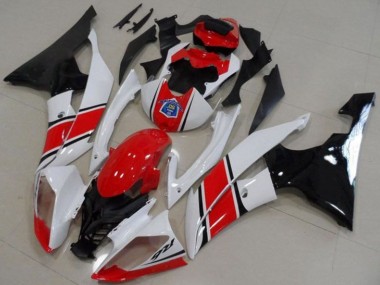 Yamaha YZF R6 Motorrad Verkleidung Kit 2008-2016 - Weiss Rot Glanzendes Schwarz
