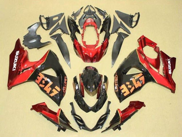 Suzuki GSXR 1000 Motorrad Verkleidung Kit 2009-2016 - Rot Schwarz