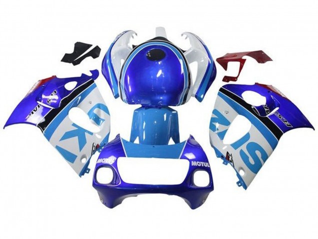Suzuki GSXR 600 / GSXR 750 Motorrad Verkleidung 1996-2000 - Weiss Blau Streifen