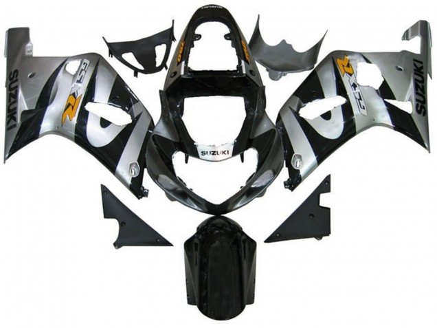 Suzuki GSXR 600 / GSXR 750 Motorrad Verkleidung 2001-2003 - Silber Schwarz Gelb