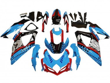 Suzuki GSXR 600 / GSXR 750 Motorrad Verkleidung 2008-2010 - Blau Rot Schwarz Shape