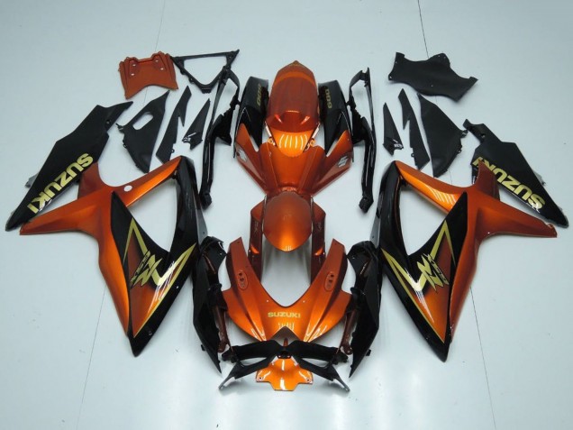 Suzuki GSXR 600 / GSXR 750 Motorrad Verkleidung 2008-2010 - Orange Gold Schwarz