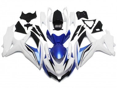 Suzuki GSXR 600 / GSXR 750 Motorrad Verkleidung 2008-2010 - Weiss Blau Schwarz