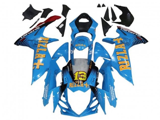 Suzuki GSXR 600 / GSXR 750 Motorrad Verkleidung 2011-2024 - Blau Gelb Rot Schwarz Rizla 13