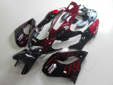 Yamaha YZF 1000R Thunderace Motorrad Verkleidung 1997-2007 - Schwarz Weiss Rot Flamme