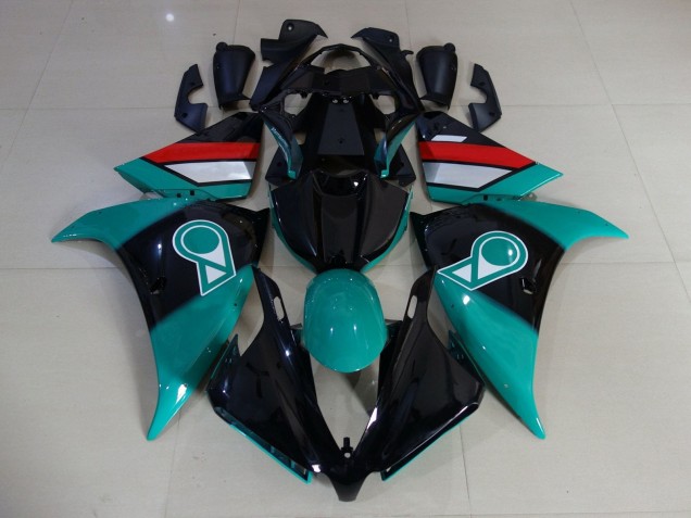 Yamaha YZF 1000 R1 Motorrad Verkleidung 2009-2011 - Hellblau Glanzendes Schwarz Weiss Rot