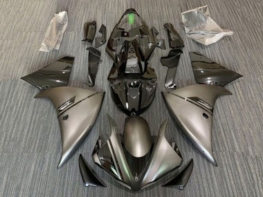 Yamaha YZF 1000 R1 Motorrad Verkleidung 2009-2011 - Glanzendes Schwarz Matt Grau
