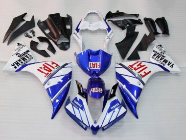 Yamaha YZF 1000 R1 Motorrad Verkleidung 2009-2011 - Weiss Blau Rot Fiat