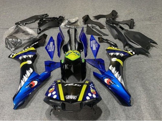 Yamaha YZF 1000 R1 Motorrad Verkleidung 2015-2019 - Blau Gelb Schwarz Hai