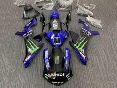 Yamaha YZF 1000 R1 Motorrad Verkleidung 2015-2019 - Blau Schwarz Monster ENEOS
