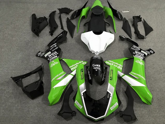 Yamaha YZF 1000 R1 Motorrad Verkleidung 2015-2019 - Weiss Grun Glanzendes Schwarz