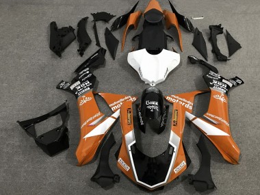 Yamaha YZF 1000 R1 Motorrad Verkleidung 2015-2019 - Orange Weiss Glanzendes Schwarz