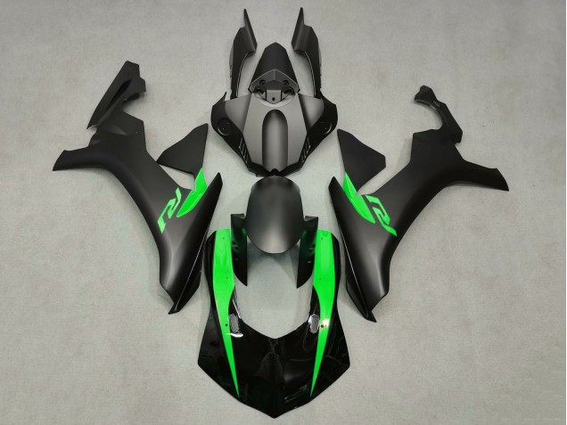 Yamaha YZF 1000 R1 Motorrad Verkleidung 2015-2019 - Matt Schwarz Glanzendes Schwarz Grun