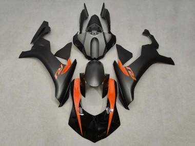 Yamaha YZF 1000 R1 Motorrad Verkleidung 2015-2019 - Matt Schwarz Glanzendes Schwarz Orange