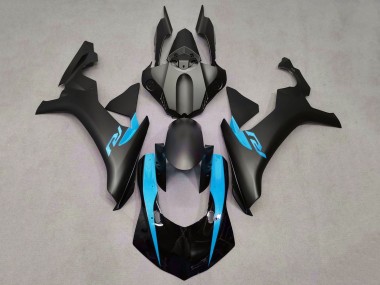 Yamaha YZF 1000 R1 Motorrad Verkleidung 2015-2019 - Matt Schwarz Glanzendes Schwarz Hellblau