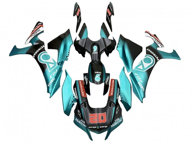 Yamaha YZF 1000 R1 Motorrad Verkleidung 2020-2025 - Turkis Blau Matt Schwarz Petronas