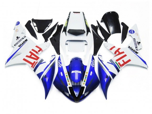 Yamaha YZF 1000 R1 Motorrad Verkleidung 2002-2003 - Weiss Blau Rot Fiat Motul