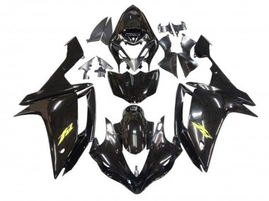 Yamaha YZF 1000 R1 Motorrad Verkleidung 2007-2008 - Glanzendes Schwarz Gold Aufkleber