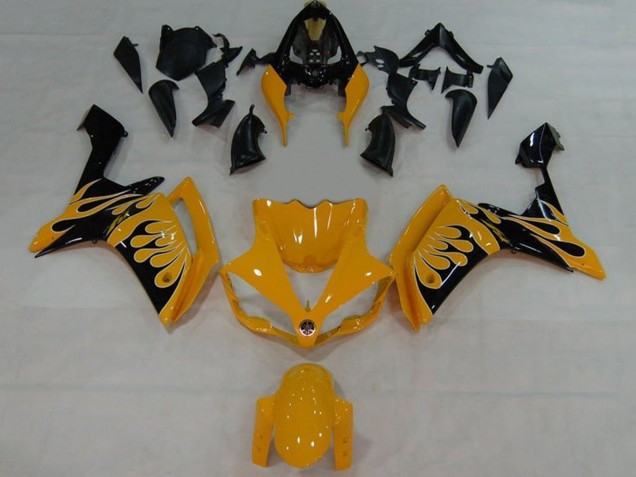 Yamaha YZF 1000 R1 Motorrad Verkleidung 2007-2008 - Gelb Schwarz Flamme