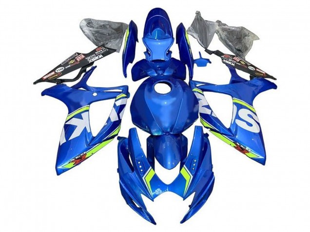 Suzuki GSXR 600 / GSXR 750 Motorrad Verkleidung 2006-2007 - Blau Weiss Grun