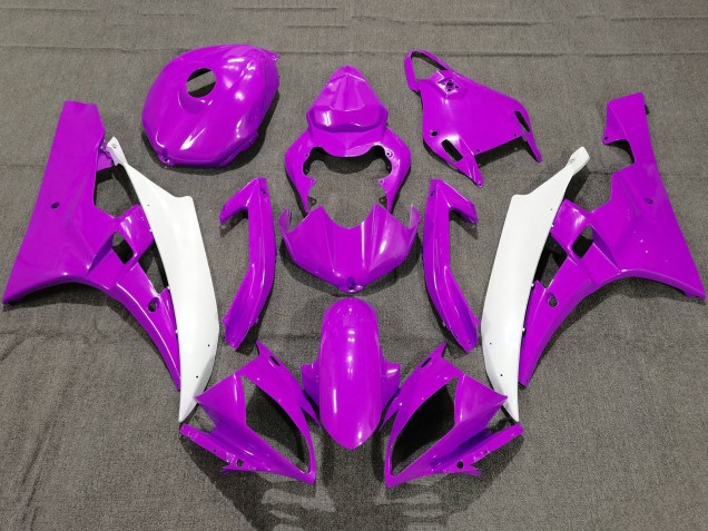Yamaha YZF R6 Motorrad Verkleidung 2006-2007 - Lila Weiss