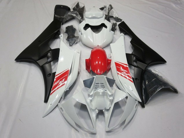 Yamaha YZF R6 Motorrad Verkleidung 2006-2007 - Weiss Rot Matt Schwarz