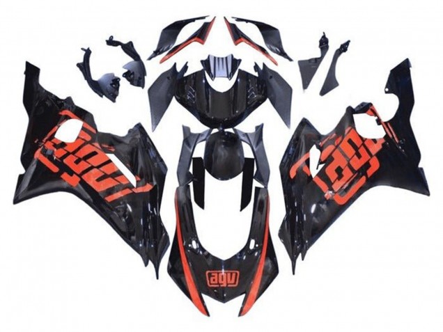 Yamaha YZF R6 Motorrad Verkleidung 2017-2023 - Glanzendes Schwarz Rot AGV