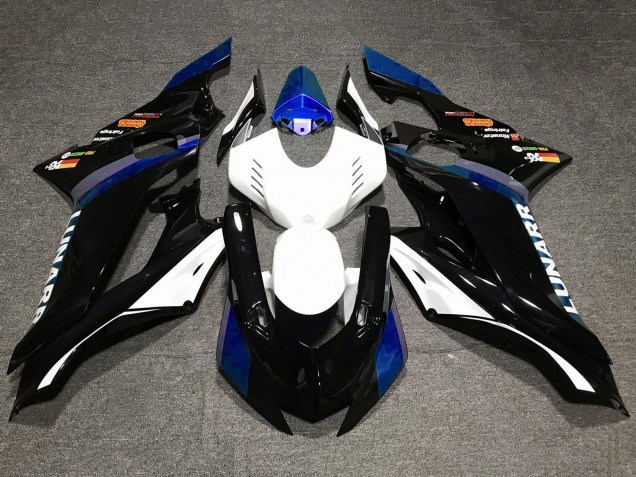Yamaha YZF R6 Motorrad Verkleidung 2017-2023 - Weiss Blau Glanzendes Schwarz