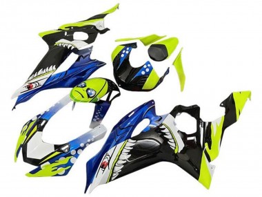 Yamaha YZF R6 Motorrad Verkleidung 2017-2023 - Neon Gelb Blau Hai