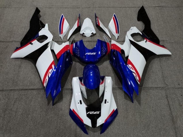 Yamaha YZF R6 Motorrad Verkleidung 2017-2023 - Weiss Rot Blau Schwarz