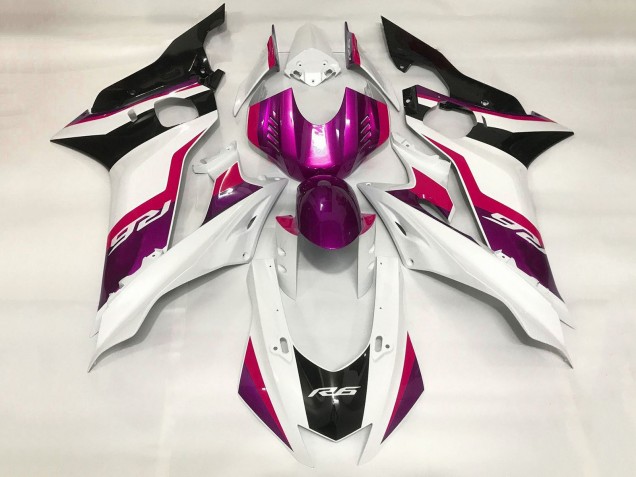 Yamaha YZF R6 Motorrad Verkleidung 2017-2023 - Weiss Rot Lila Schwarz