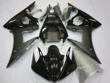 Yamaha YZF R6 Motorrad Verkleidung 2005 - Glanzendes Schwarz Matt Schwarz