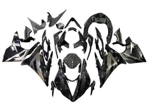 Triumph Daytona 675 Triple Motorrad Verkleidung 2013-2016 - Silber Glanzendes Schwarz