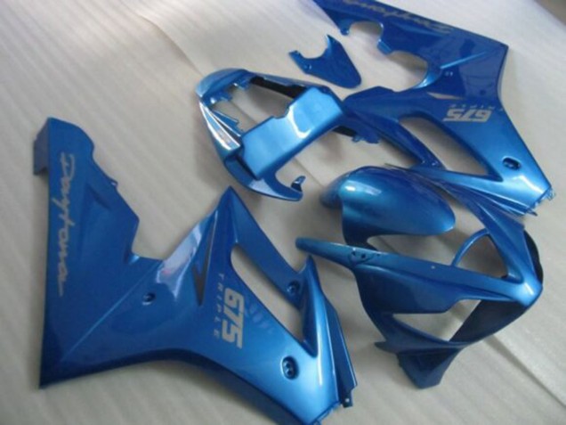 Triumph Daytona 675 Triple Motorrad Verkleidung 2006-2008 - Blau Silber Aufkleber