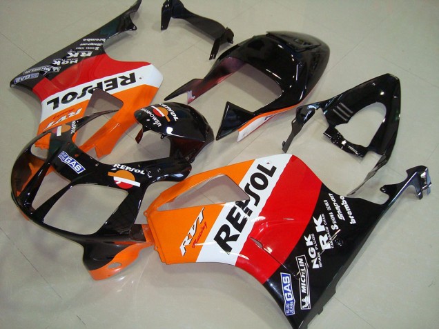 Honda VTR1000 Motorrad Verkleidung 2000-2006 - Orange Weiss Rot Glanzendes Schwarz Repsol