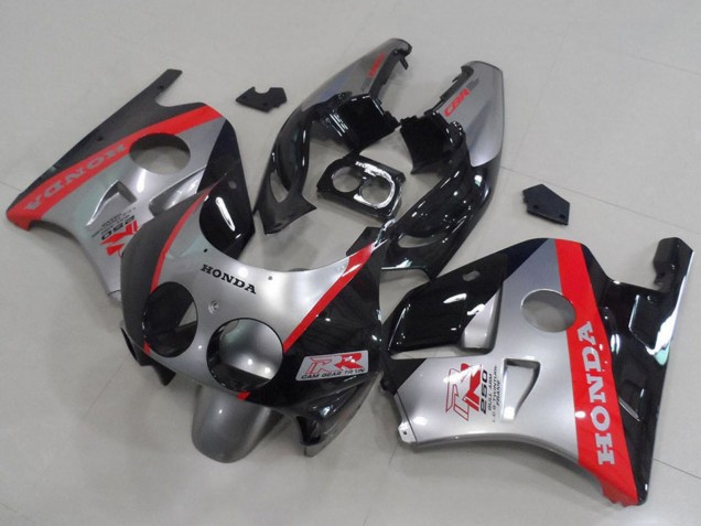 Honda CBR250RR MC22 Motorrad Verkleidung 1990-1998 - Silber Rot Glanzendes Schwarz