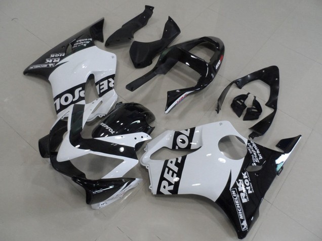 Honda CBR600 F4i Motorrad Verkleidung 2001-2003 - Weiss Glanzendes Schwarz Repsol