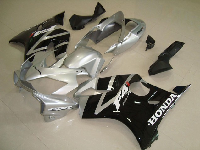 Honda CBR600 F4i Motorrad Verkleidung 2004-2007 - Silber Glanzendes Schwarz