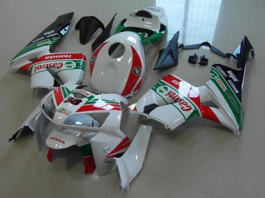 Honda CBR600RR Motorrad Verkleidung 2005-2006 - Weiss Rot Grun Castrol 38
