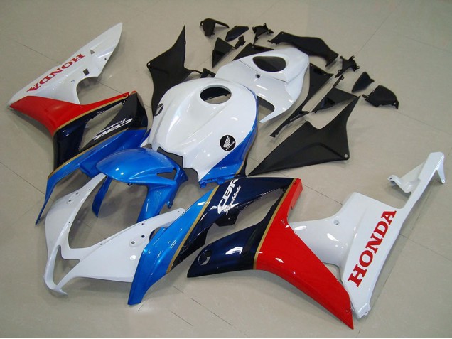 Honda CBR600RR Motorrad Verkleidung 2007-2008 - Weiss Blau Rot Glanzendes Schwarz