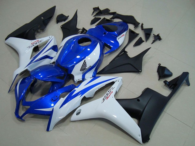 Honda CBR600RR Motorrad Verkleidung 2007-2008 - Weiss Blau Matt Schwarz