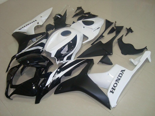 Honda CBR600RR Motorrad Verkleidung 2007-2008 - Weiss Glanzendes Schwarz Matt Schwarz