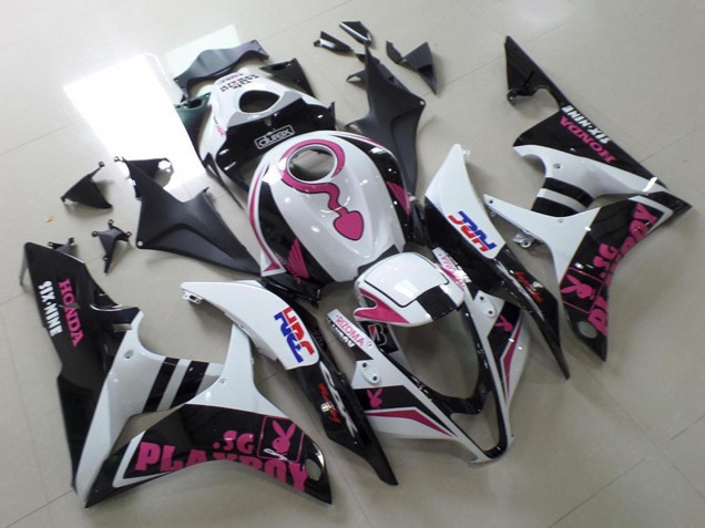 Honda CBR600RR Motorrad Verkleidung 2007-2008 - Weiss Rosa Matt Schwarz HRC Playboy mit Durex